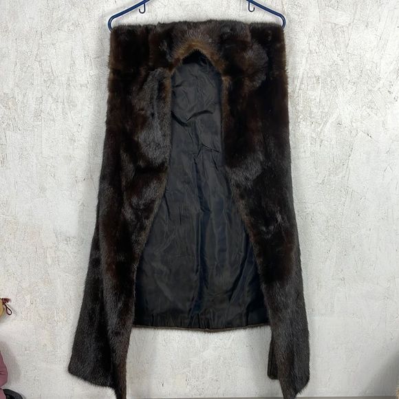 unknown Jackets & Blazers - Vintage FUR Stole Wrap Shawl Cape cover up brown
